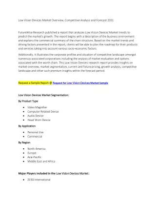 Low Vision Devices Market
