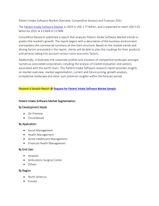 Patient Intake Software Market