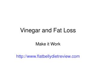 vinegar fat loss
