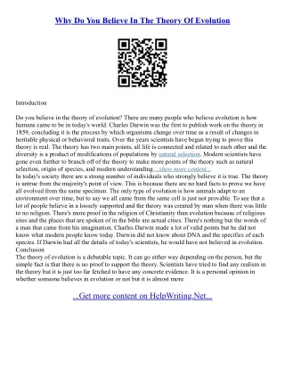 Essay On Evolution Of Man