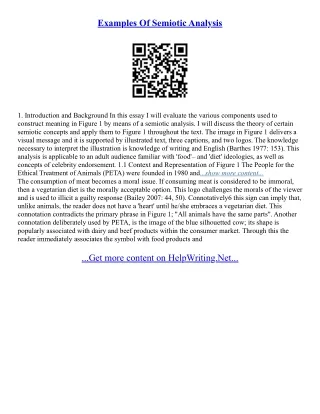 Analytical Essay Sample