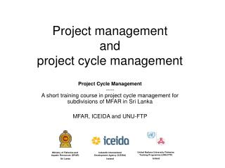 Project management and project cycle management