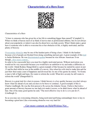 My Hero Essay Examples