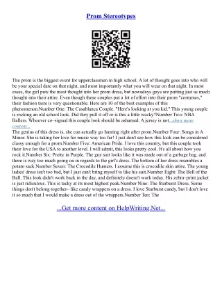 Prom Essay