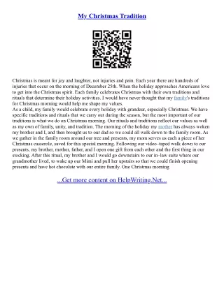 Christmas Holiday Essay