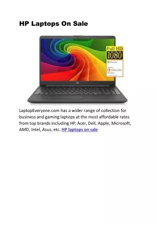 HP Laptops On Sale