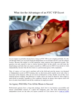 What Are the Advantages of an NYC VIP Escort