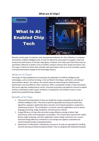 What Is AI-Enabled Chip Tech