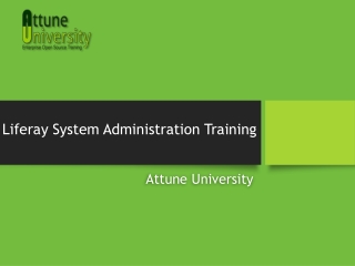 Liferay System Administration Training