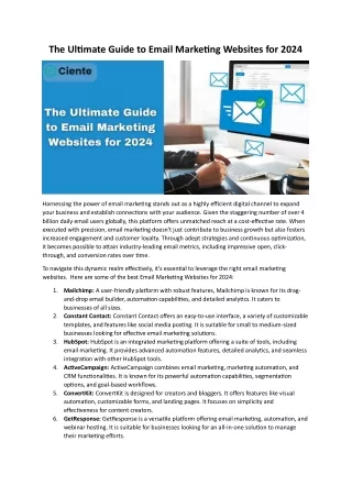 The Ultimate Guide to Email Marketing Websites for 2024