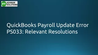 Easy Way To Fix QuickBooks Payroll Update Error PS033