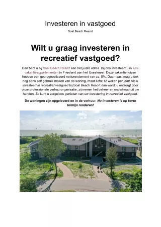 Investeren in vastgoed