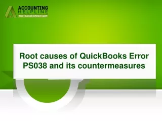 Top Strategies To Resolve QuickBooks Error PS038