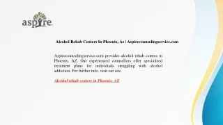 Alcohol Rehab Centers In Phoenix, Az | Aspirecounselingservice.com