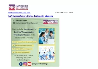 SAP Successfactors Online Training in Near me Malaysia