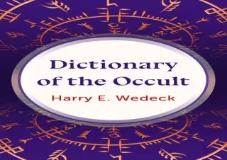 Read ebook ❤ PDF ❤  Dictionary of the Occult