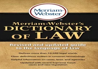 ✔ DOWNLOAD/PDF ⭐  Merriam-Webster's Dictionary of Law, Newest Edition,