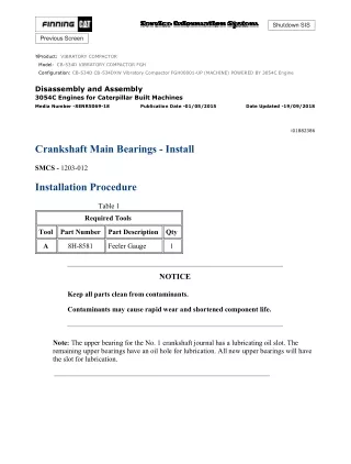 Caterpillar Cat CB-534DXW Vibratory Compactor (Prefix FGH) Service Repair Manual (FGH00001 and up)