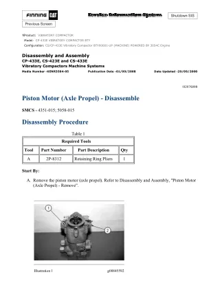 Caterpillar Cat CP-433E Vibratory Compactor (Prefix BTY) Service Repair Manual (BTY00001 and up)