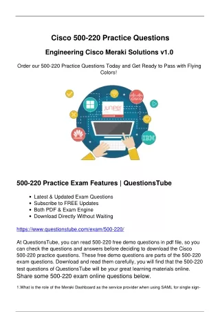 Cisco 500-220 Free Questions - Download to Verify the 500-220 Materials
