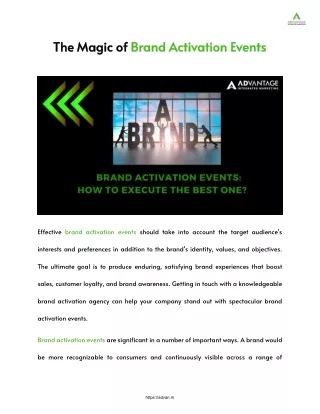 The Magic of Brand Activation Events