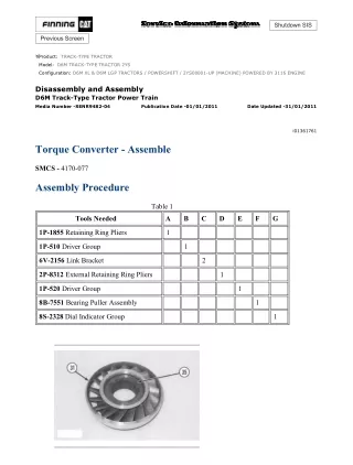 Caterpillar Cat D6M TRACK-TYPE TRACTOR (Prefix 2YS) Service Repair Manual (2YS00001 and up)