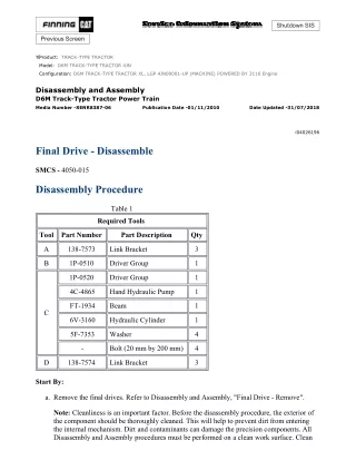 Caterpillar Cat D6M TRACK-TYPE TRACTOR (Prefix 4JN) Service Repair Manual (4JN00001 and up)