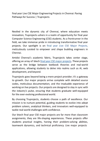 Final year Live CSE Major Engineering Projects in chennai  (1)