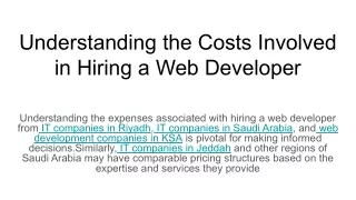 Understanding the Costs Involved in Hiring a Web Developer