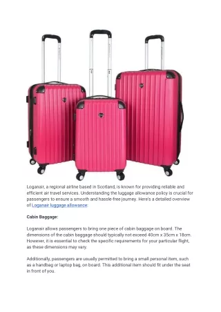 Luggage Allocation Loganair