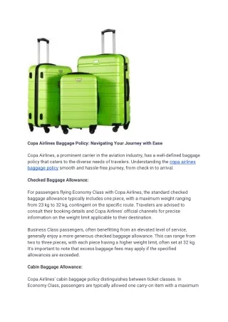 Navigating Your Journey with Ease _ Copa Airlines Baggage Policy
