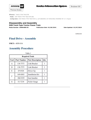 Caterpillar Cat D6N TRACK-TYPE TRACTOR (Prefix GB6) Service Repair Manual (GB600001 and up)