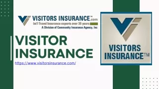 Visitor insurance plan