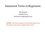 Interaction Terms in Regression
