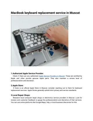 MacBook keyboard replacement service in Muscat