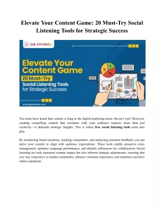 Social listening resources you should utilize for strategic success