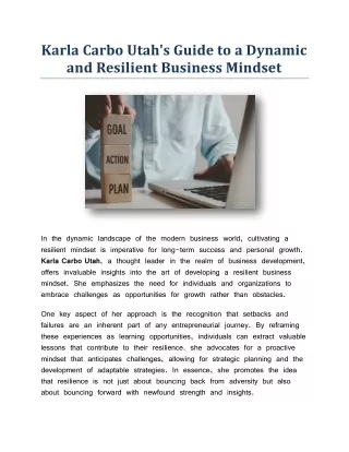 Karla Carbo Utah's Guide to a Dynamic and Resilient Business Mindset