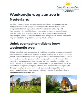 Weekend weg aan zee - Camping Sint Maartenszee