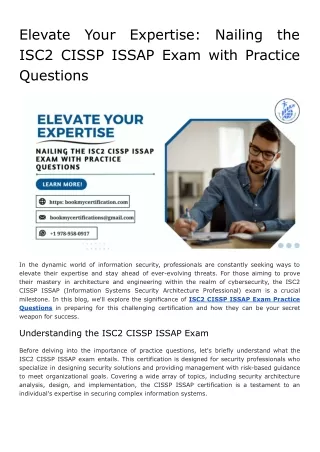 Elevate Your Expertise_ Nailing the ISC2 CISSP ISSAP Exam with Practice Questions