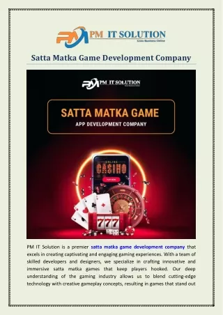 Satta Matka Game Development Company