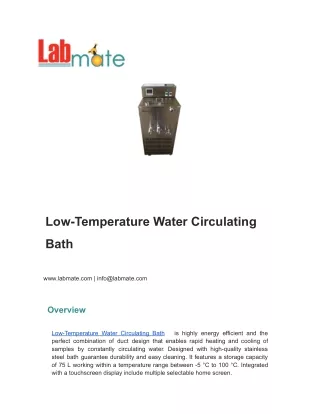 Low-Temperature Water Circulating Bath