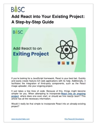 Seamlessly Add React to Exiting Project: Easy Integration Guide