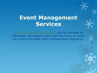 Event Management Services