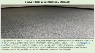 5 Ways To Clean Garage Floor Epoxy Effortlessly