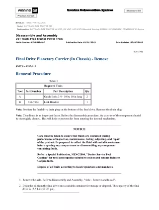 Caterpillar Cat D6T TRACK-TYPE TRACTOR (Prefix DJG) Service Repair Manual (DJG00001 and up)