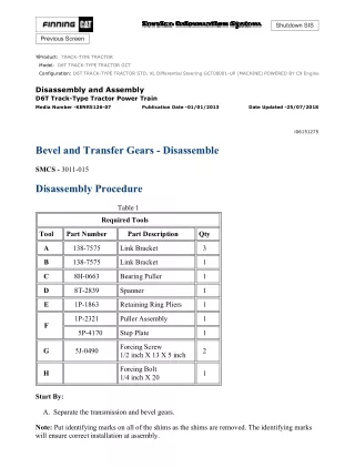 Caterpillar Cat D6T TRACK-TYPE TRACTOR (Prefix GCT) Service Repair Manual (GCT00001 and up)