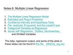 Notes 6: Multiple Linear Regression