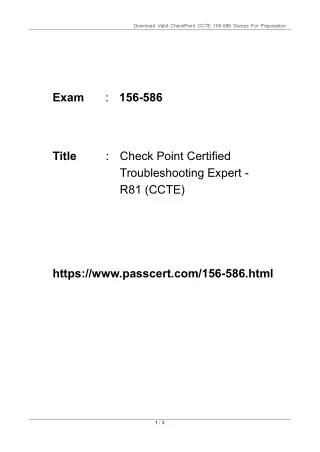 Check Point CCTE 156-586 Exam Dumps