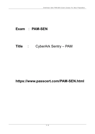 CyberArk Sentry PAM-SEN Exam Dumps 2023
