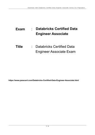Databricks Certified Data Engineer Associate Exam Dumps